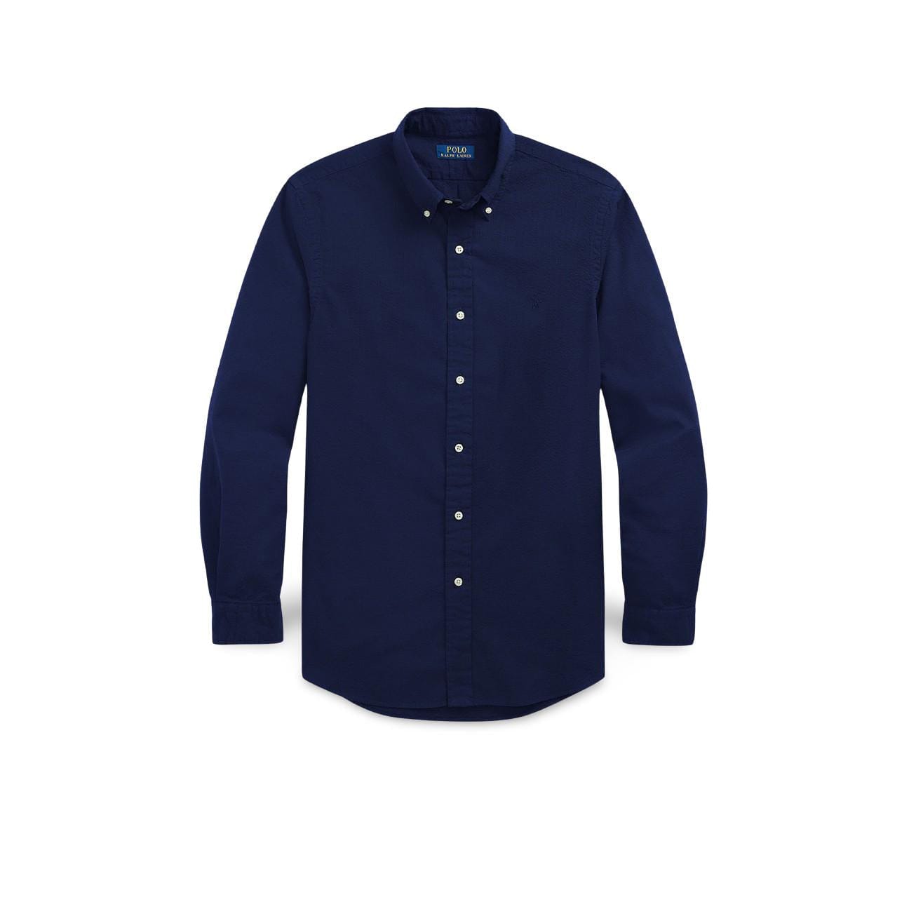 POLO RALPH LAUREN Camicia uomo  in seersucker Custom-Fit Blue