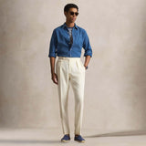 POLO RALPH LAUREN Camicia uomo  in seersucker Custom-Fit Blue