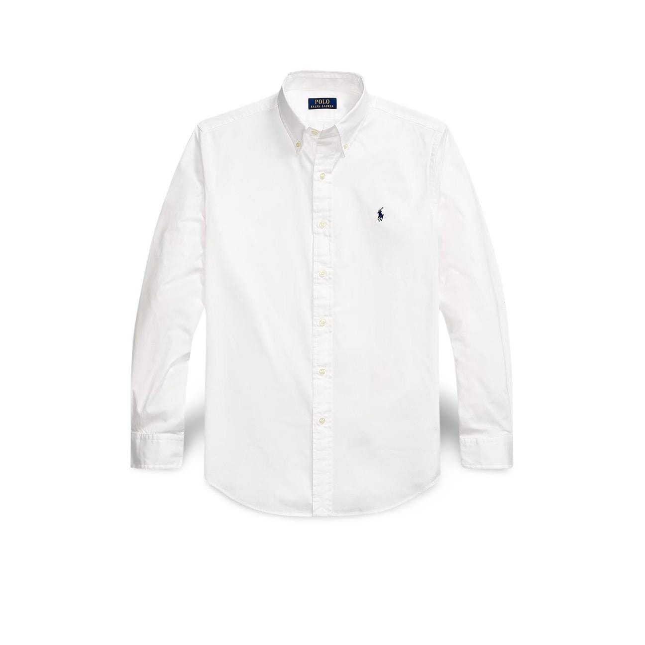 POLO RALPH LAUREN Camicia uomo  in twill Custom-Fit Bianco