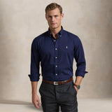 POLO RALPH LAUREN Camicia uomo  in twill Custom-Fit Blue