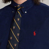 POLO RALPH LAUREN Camicia uomo in velluto Custom Fit Blue