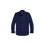 POLO RALPH LAUREN Camicia uomo in velluto Custom Fit Blue