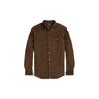Chemise homme en velours marron coupe sur mesure