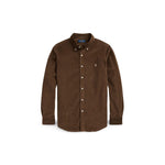 POLO RALPH LAUREN Camicia uomo in velluto Custom Fit Marrone