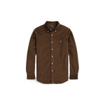 POLO RALPH LAUREN Camicia uomo in velluto Custom Fit Marrone
