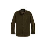POLO RALPH LAUREN Camicia uomo in velluto Custom Fit Verde