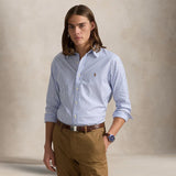 POLO RALPH LAUREN Camicia uomo Oxford stretch Custom-Fit Bianco e Azzurro