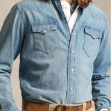 POLO RALPH LAUREN Camicia uomo  western in denim