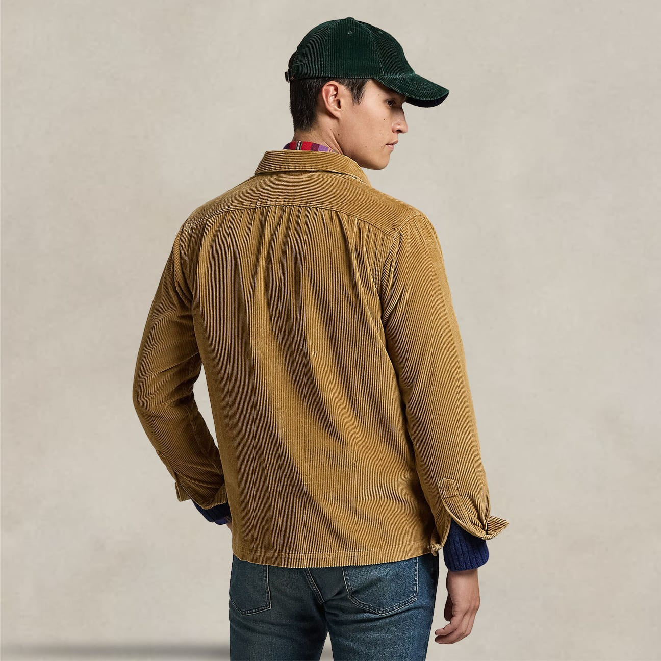 POLO RALPH LAUREN Camicia uomo Work in velluto Tan