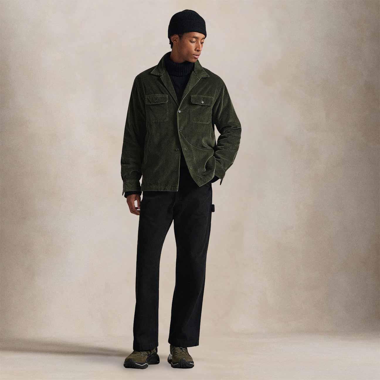 POLO RALPH LAUREN Camicia uomo work in velluto Verde