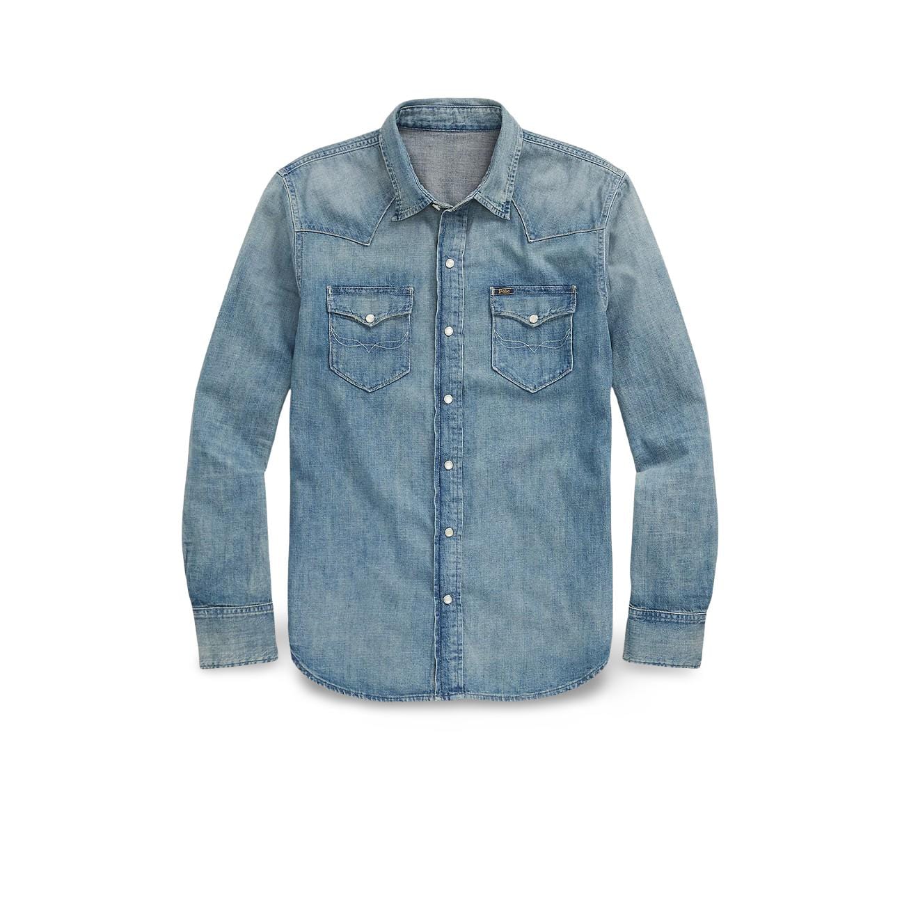 POLO RALPH LAUREN Camiciauomo Western in denim Azzurro