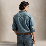 POLO RALPH LAUREN Camiciauomo Western in denim Azzurro