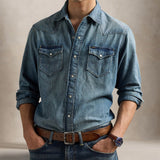 POLO RALPH LAUREN Camiciauomo Western in denim Azzurro