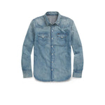 POLO RALPH LAUREN Camiciauomo Western in denim Azzurro