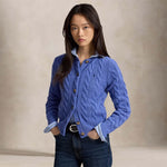 POLO RALPH LAUREN Cardigan donna in lana e cashmere Blue Heather