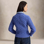POLO RALPH LAUREN Cardigan donna in lana e cashmere Blue Heather