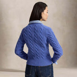 POLO RALPH LAUREN Cardigan donna in lana e cashmere Blue Heather