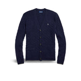 POLO RALPH LAUREN Cardigan uomo con trecce in lana e cashmere Blue