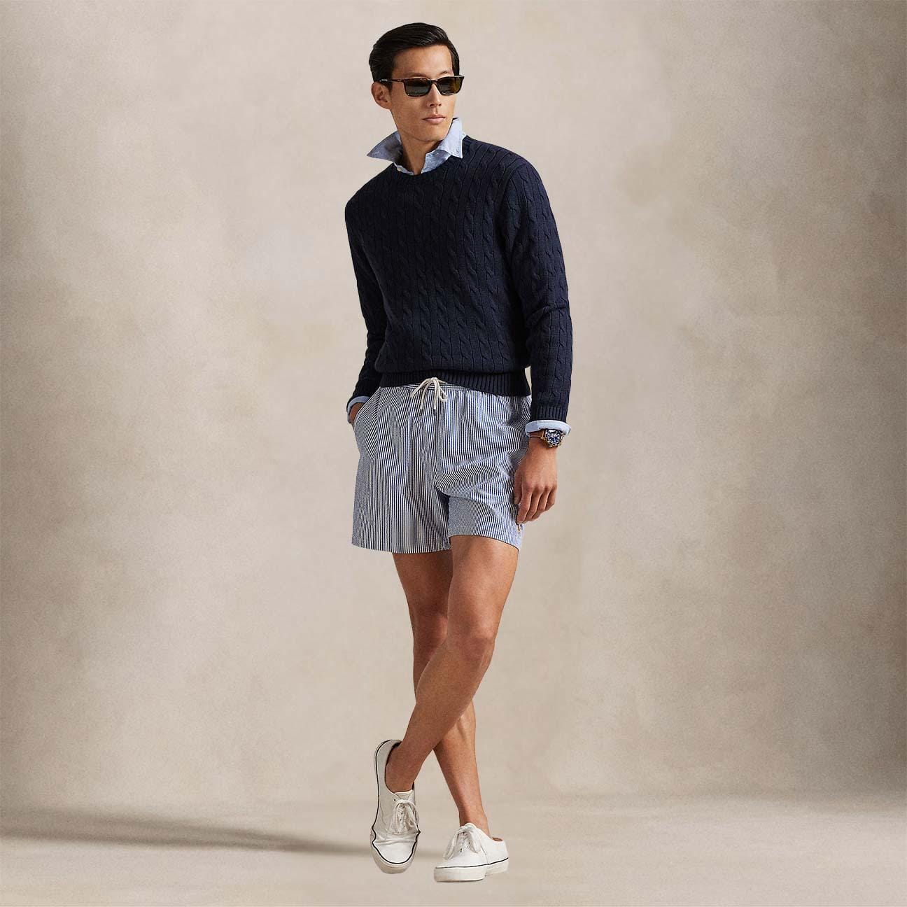 POLO RALPH LAUREN Costume uomo Traveler Classic Fit seersucker Royal