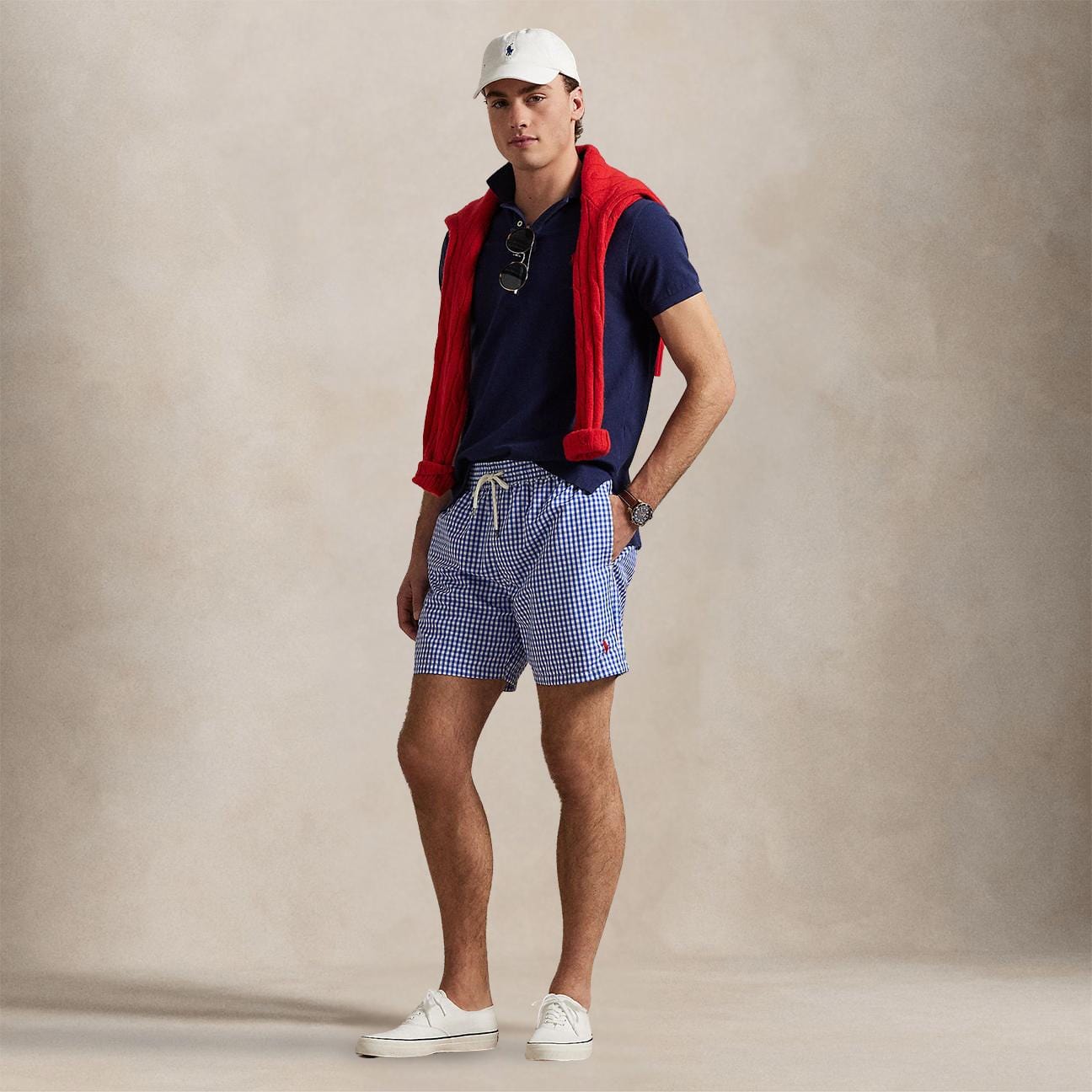 POLO RALPH LAUREN Costume uomo Traveler Classic Fit Vichy Blue