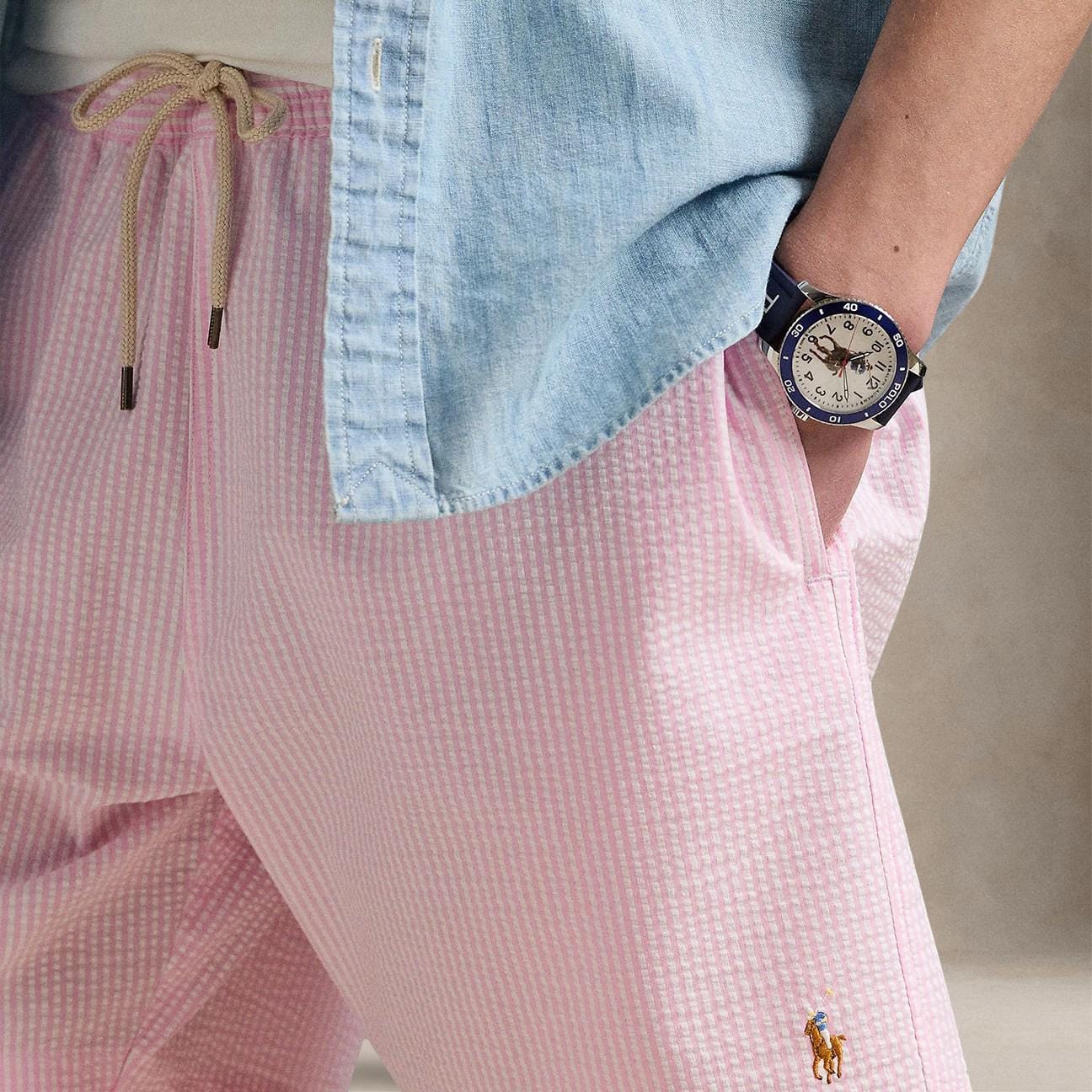 POLO RALPH LAUREN Costume uomo Traveler in Seersucker Rosa