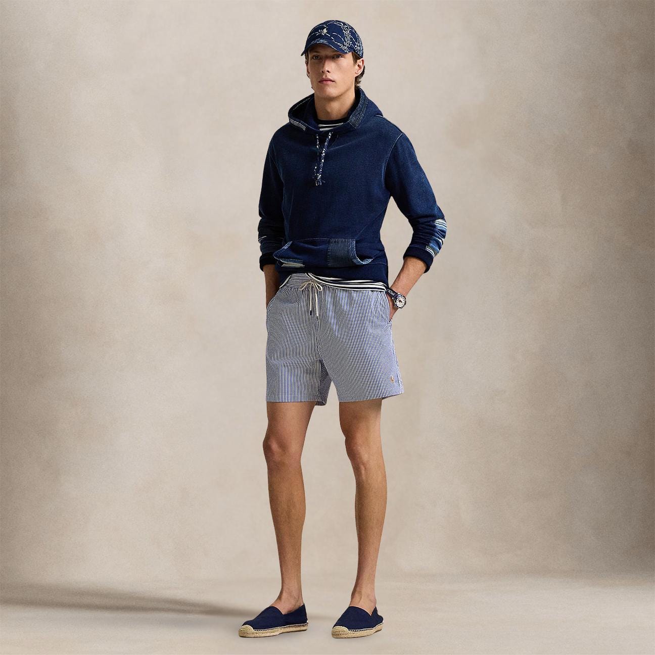 POLO RALPH LAUREN Costume uomo Traveler in seersucker Royal
