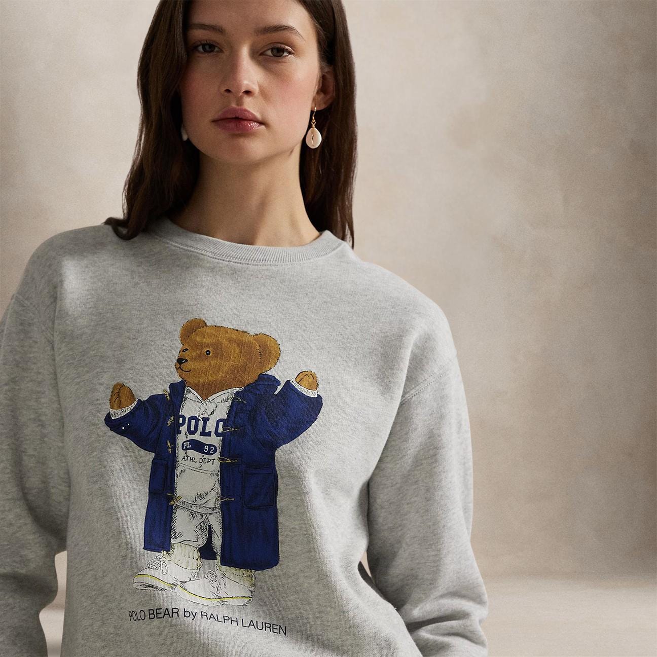 POLO RALPH LAUREN Felpa donna Polo Bear Grigio