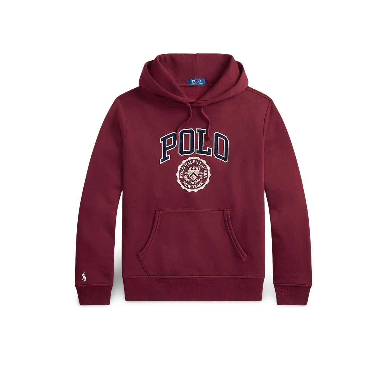 POLO RALPH LAUREN Felpa Hoodie uomo con logo Wine