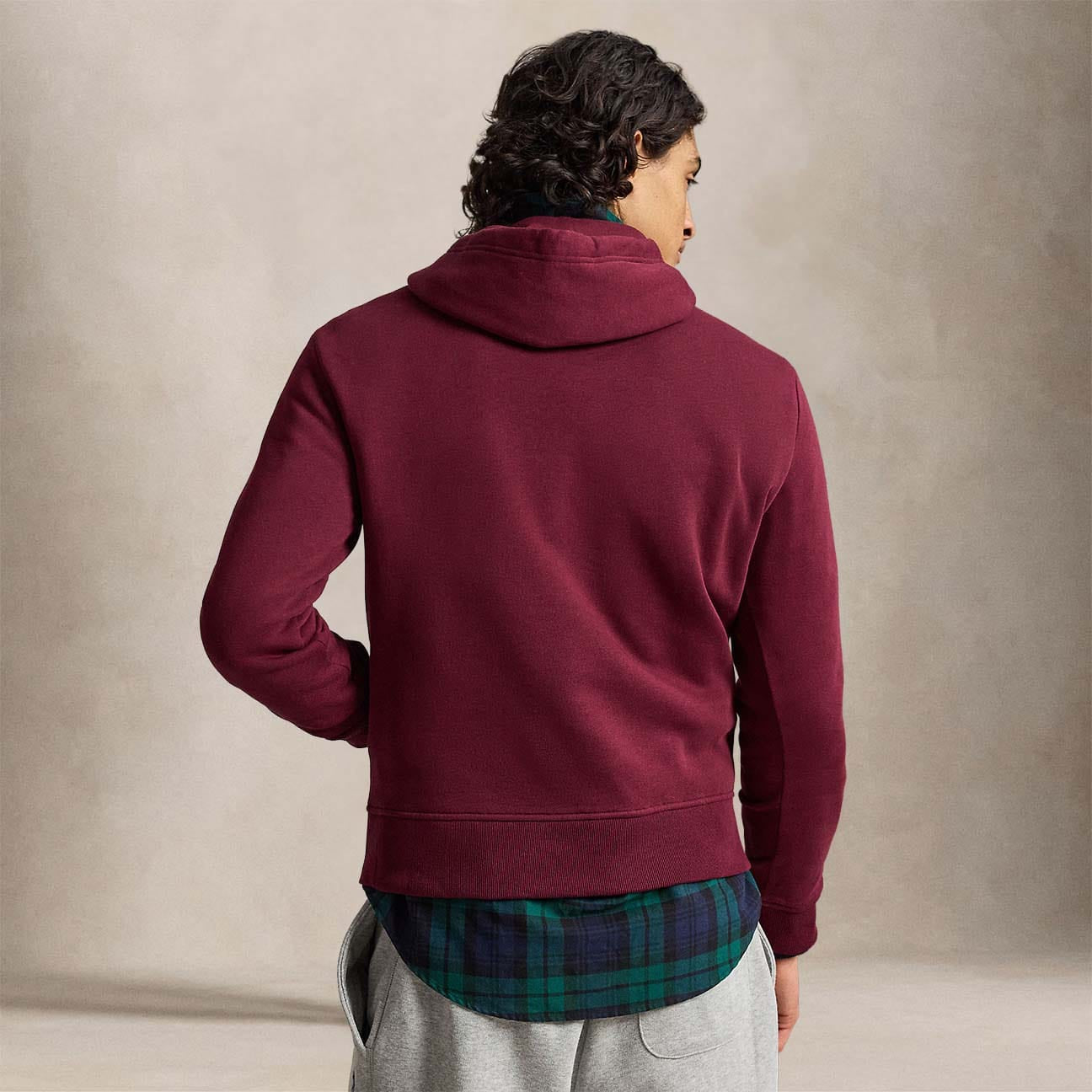 POLO RALPH LAUREN Felpa Hoodie uomo con logo Wine