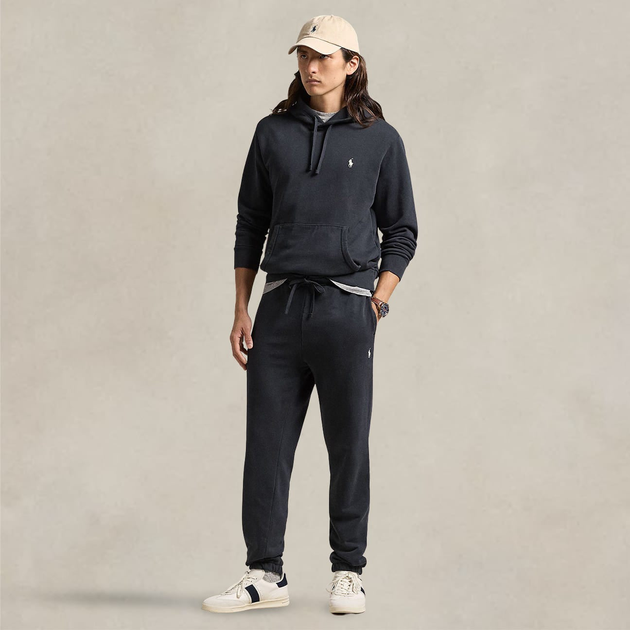 POLO RALPH LAUREN Felpa uomo con cappuccio Nero