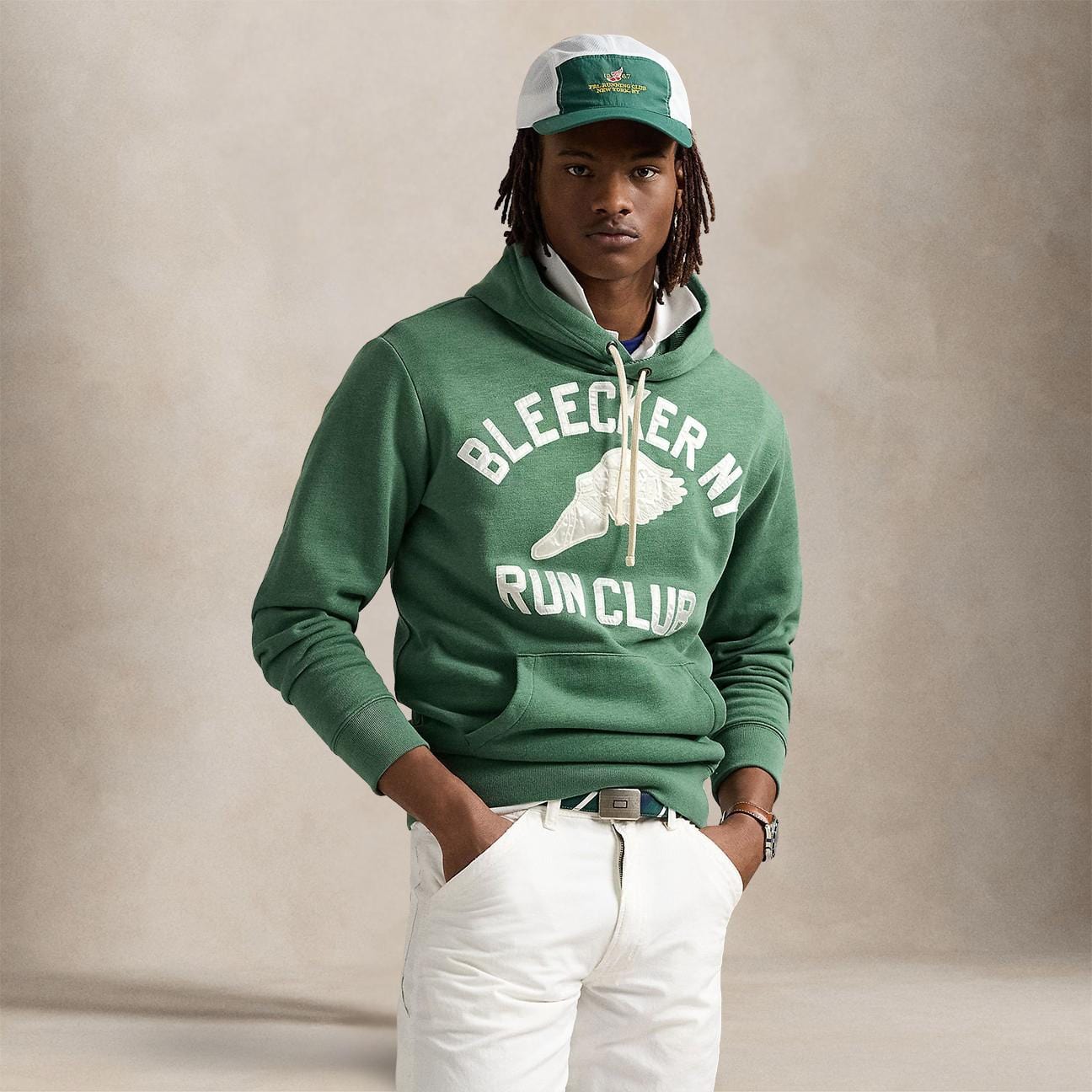 POLO RALPH LAUREN Felpa uomo con grafica atletica Verde