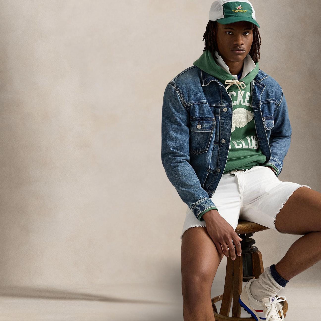 POLO RALPH LAUREN Felpa uomo con grafica atletica Verde