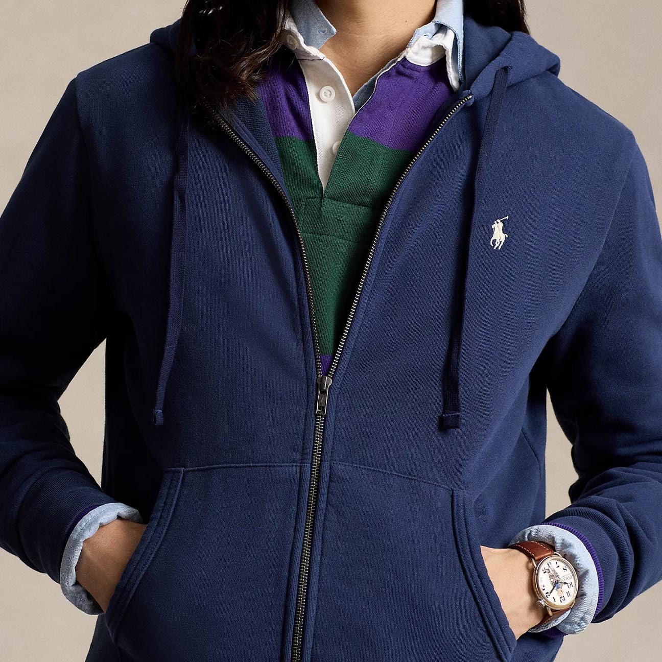 POLO RALPH LAUREN Felpa uomo Full Zip Blue