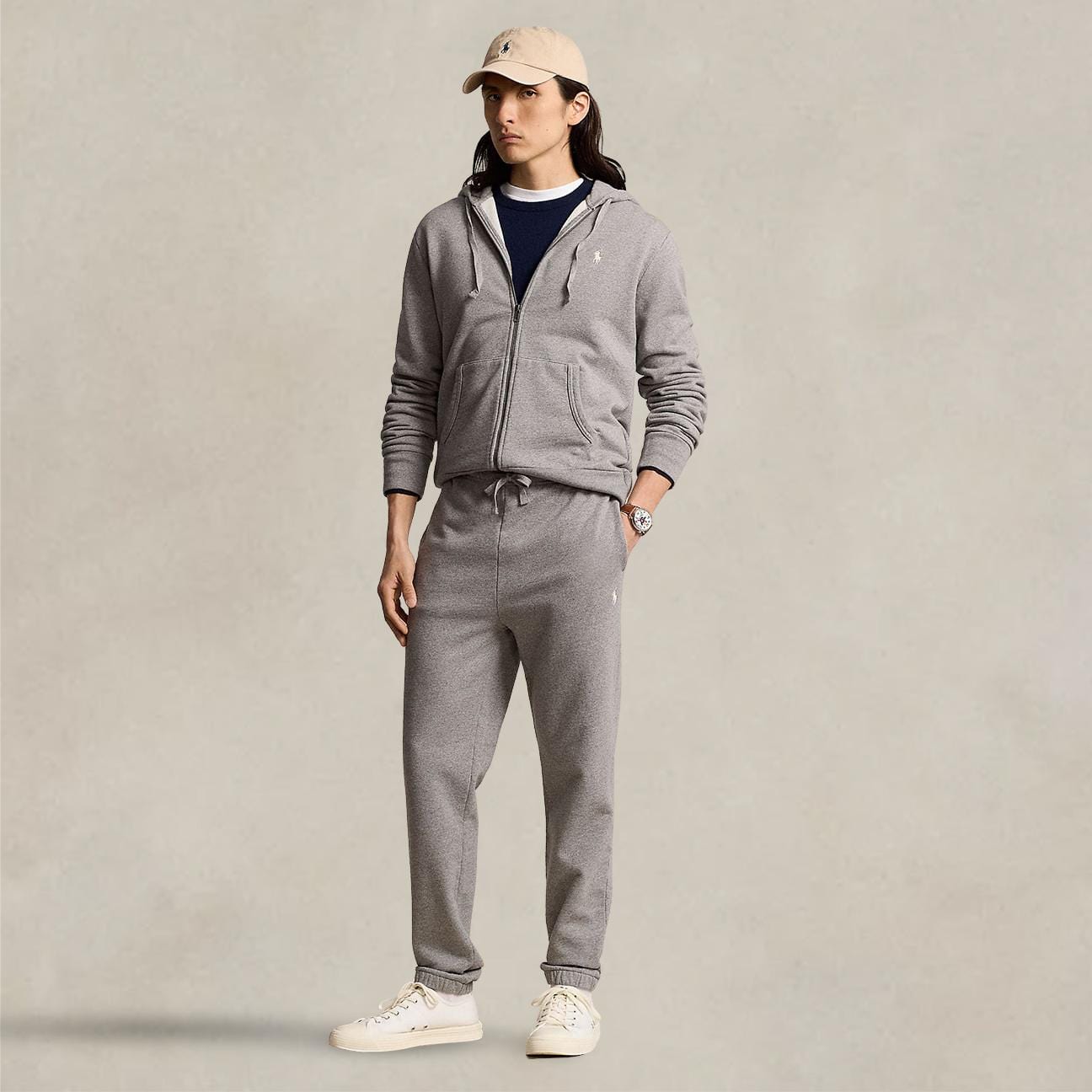 POLO RALPH LAUREN Felpa uomo Full Zip Grigio