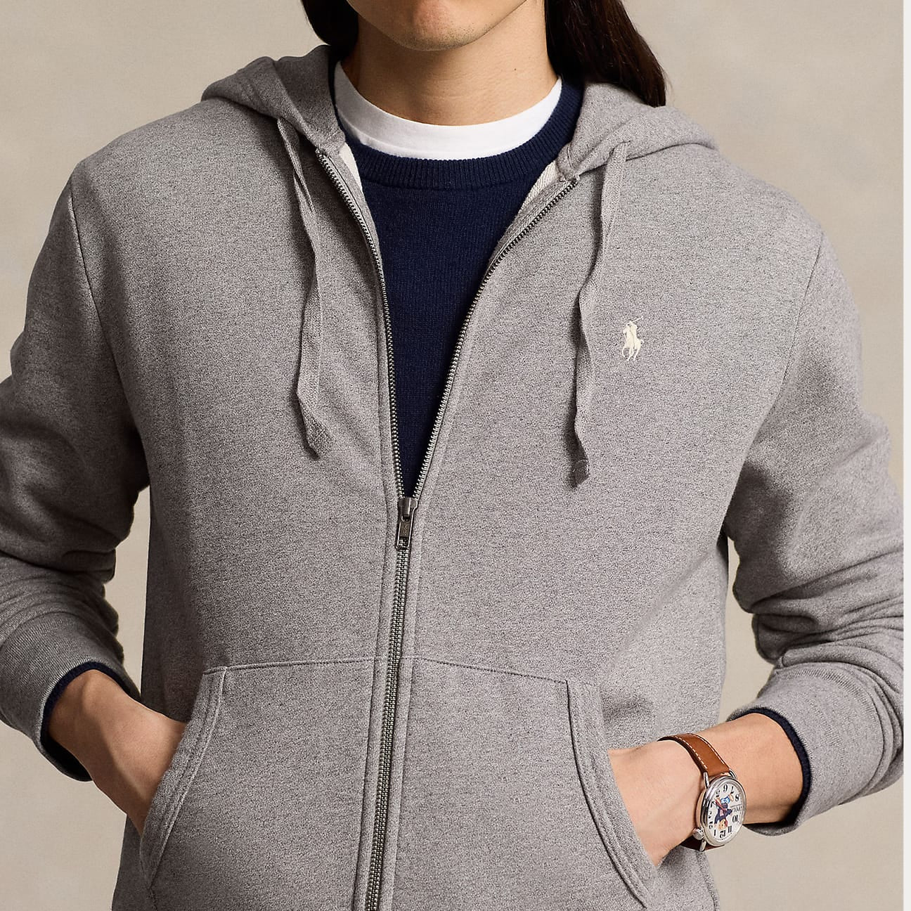 POLO RALPH LAUREN Felpa uomo Full Zip Grigio