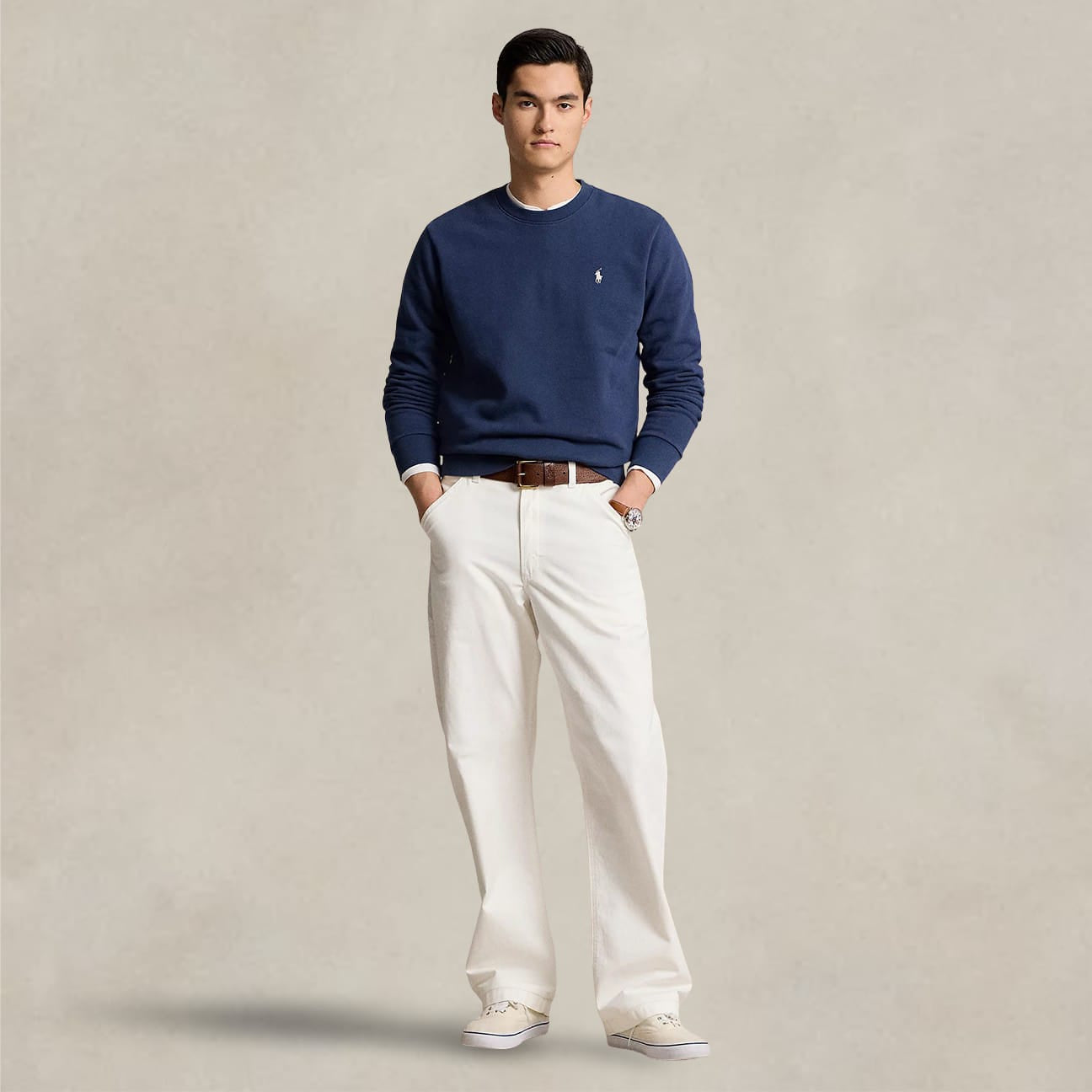 POLO RALPH LAUREN Felpa uomo girocollo Blue