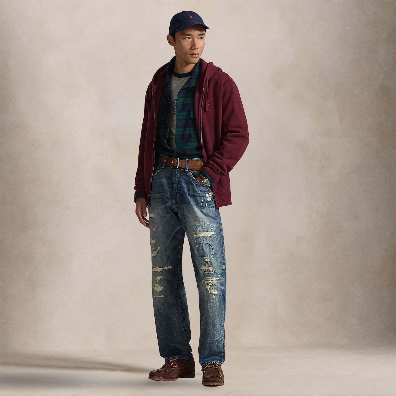 POLO RALPH LAUREN Felpa uomo Hoodie Burgundy