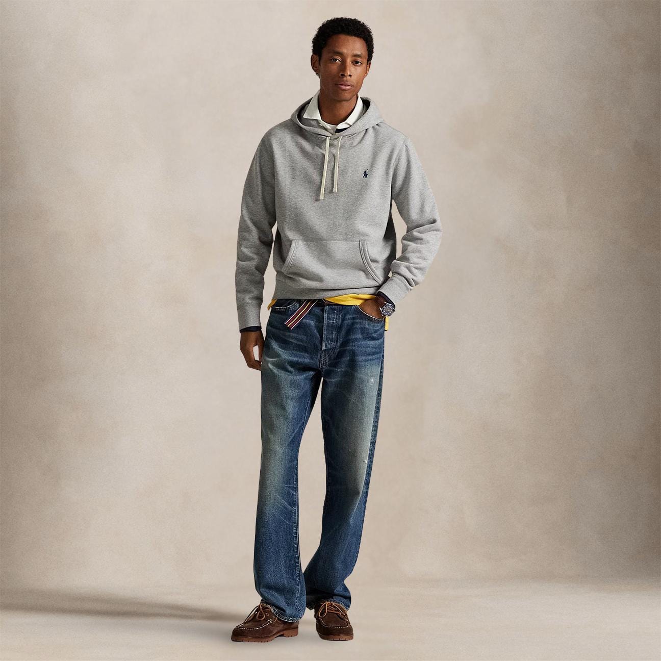 POLO RALPH LAUREN Felpa uomo Hoodie Grigio