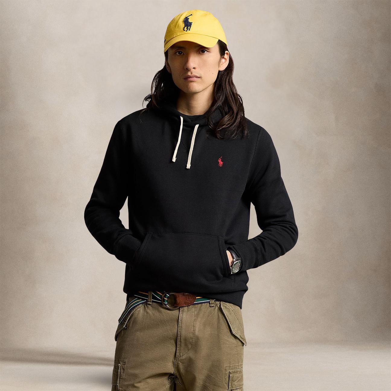 POLO RALPH LAUREN Felpa uomo Hoodie Nero