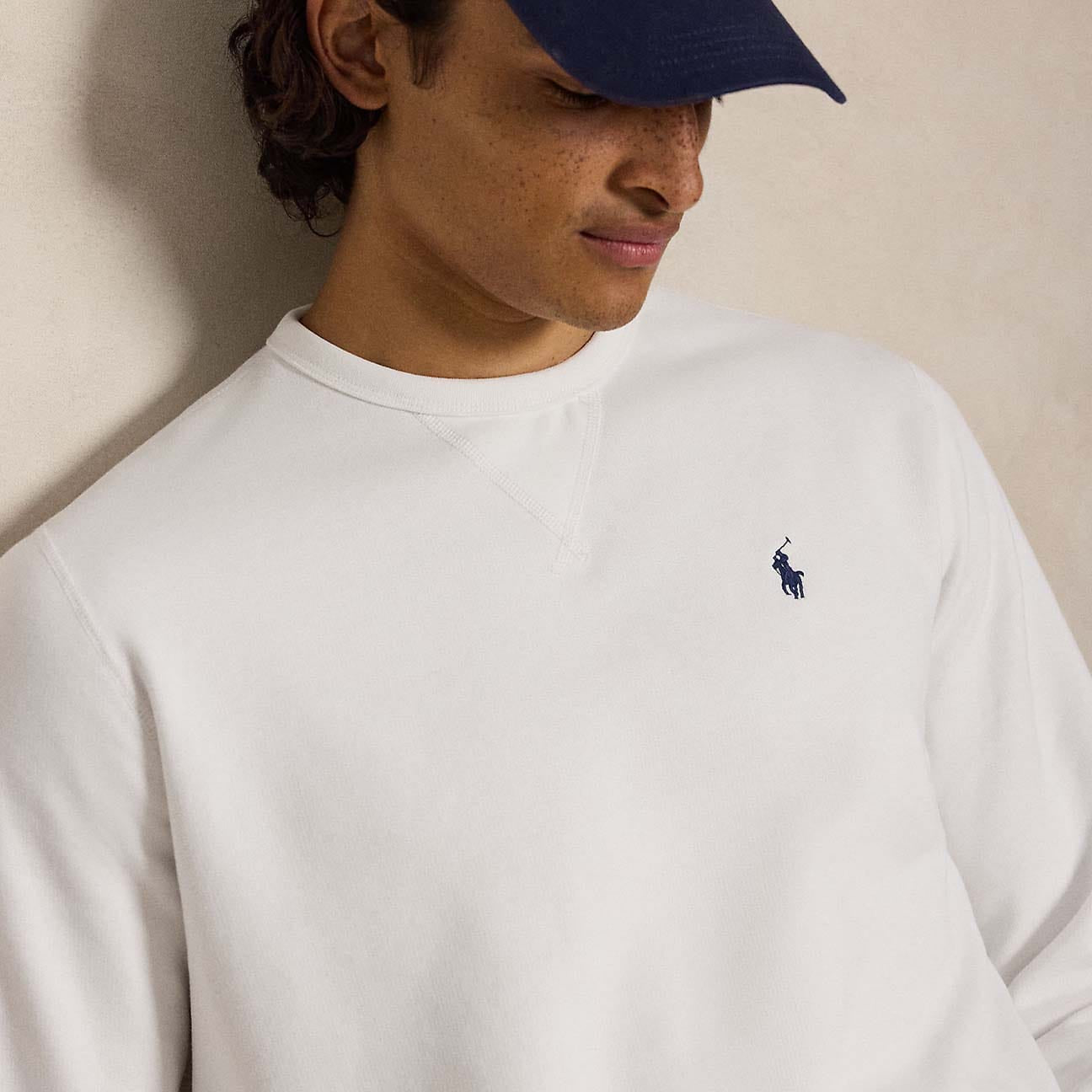POLO RALPH LAUREN Felpa uomo in cotone Bianco