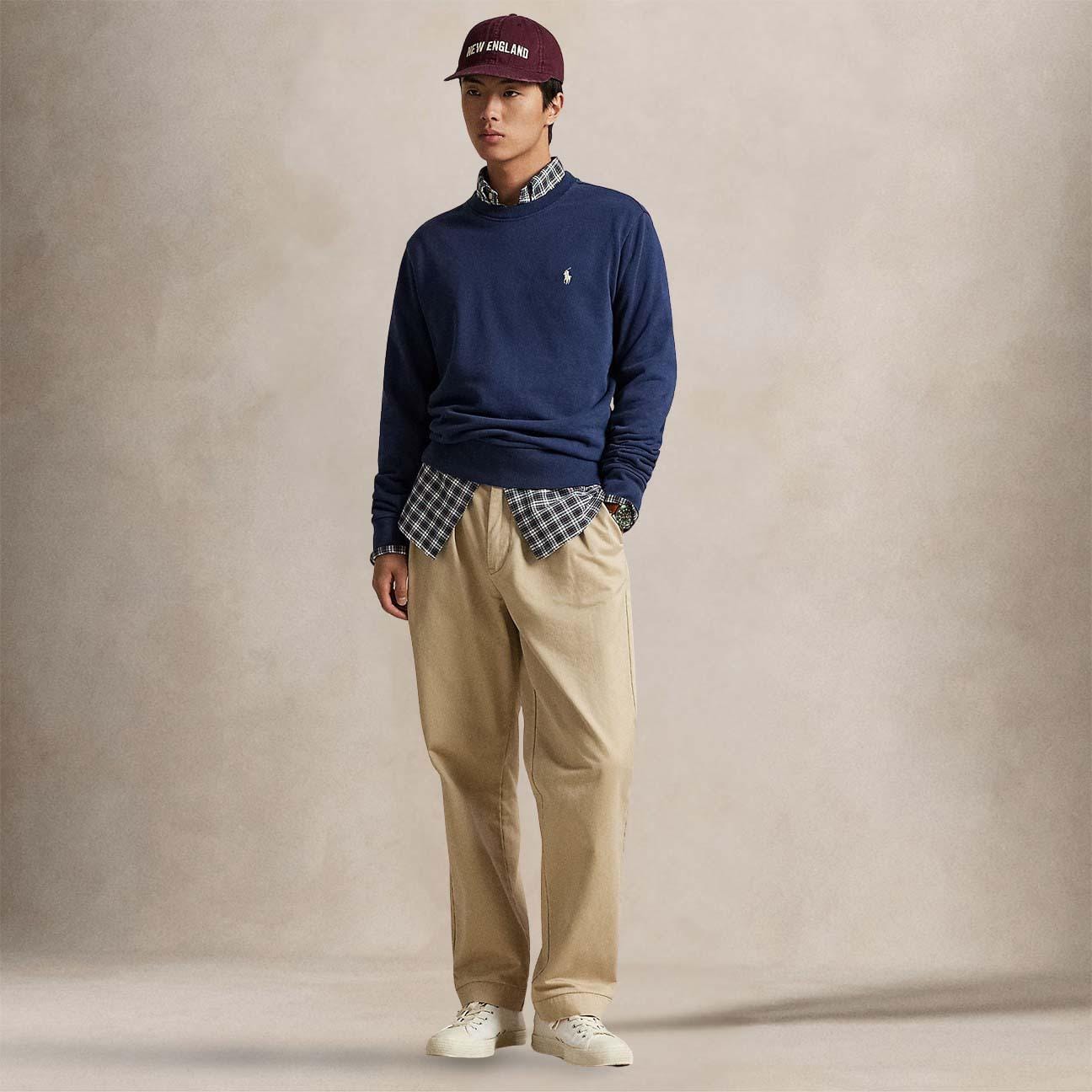 POLO RALPH LAUREN Felpa uomo in cotone loopback Blue