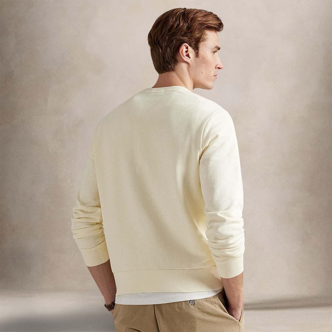 POLO RALPH LAUREN Felpa uomo in cotone loopback Cream