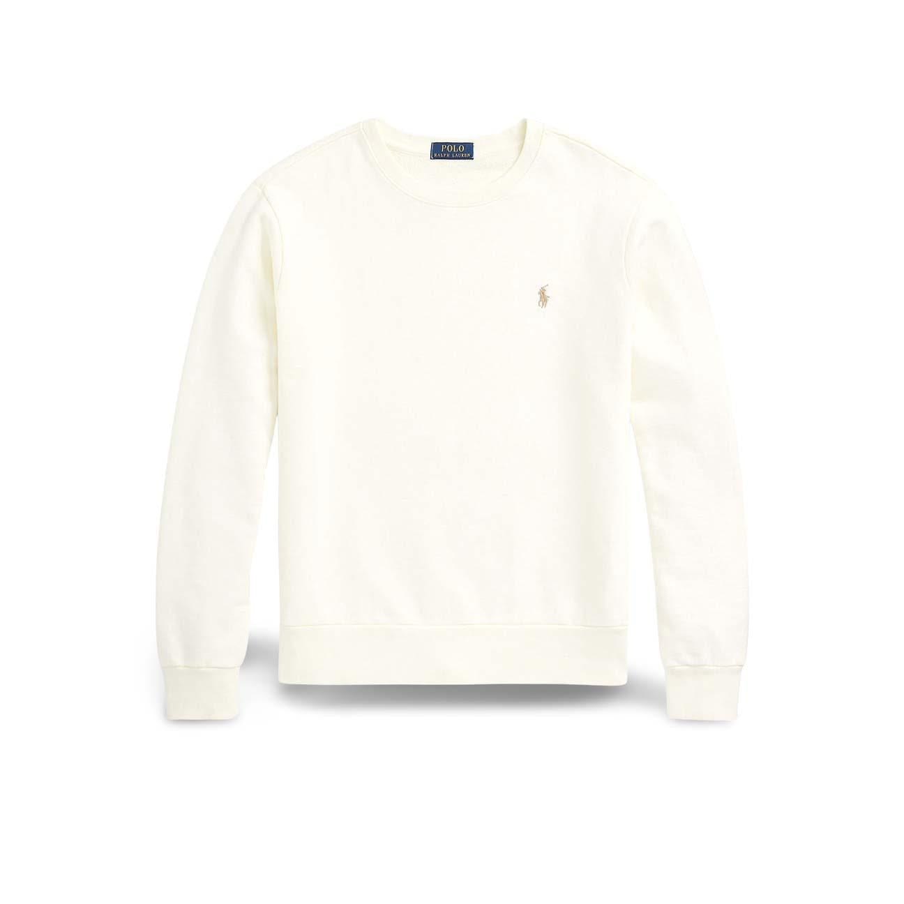 POLO RALPH LAUREN Felpa uomo in cotone loopback Cream