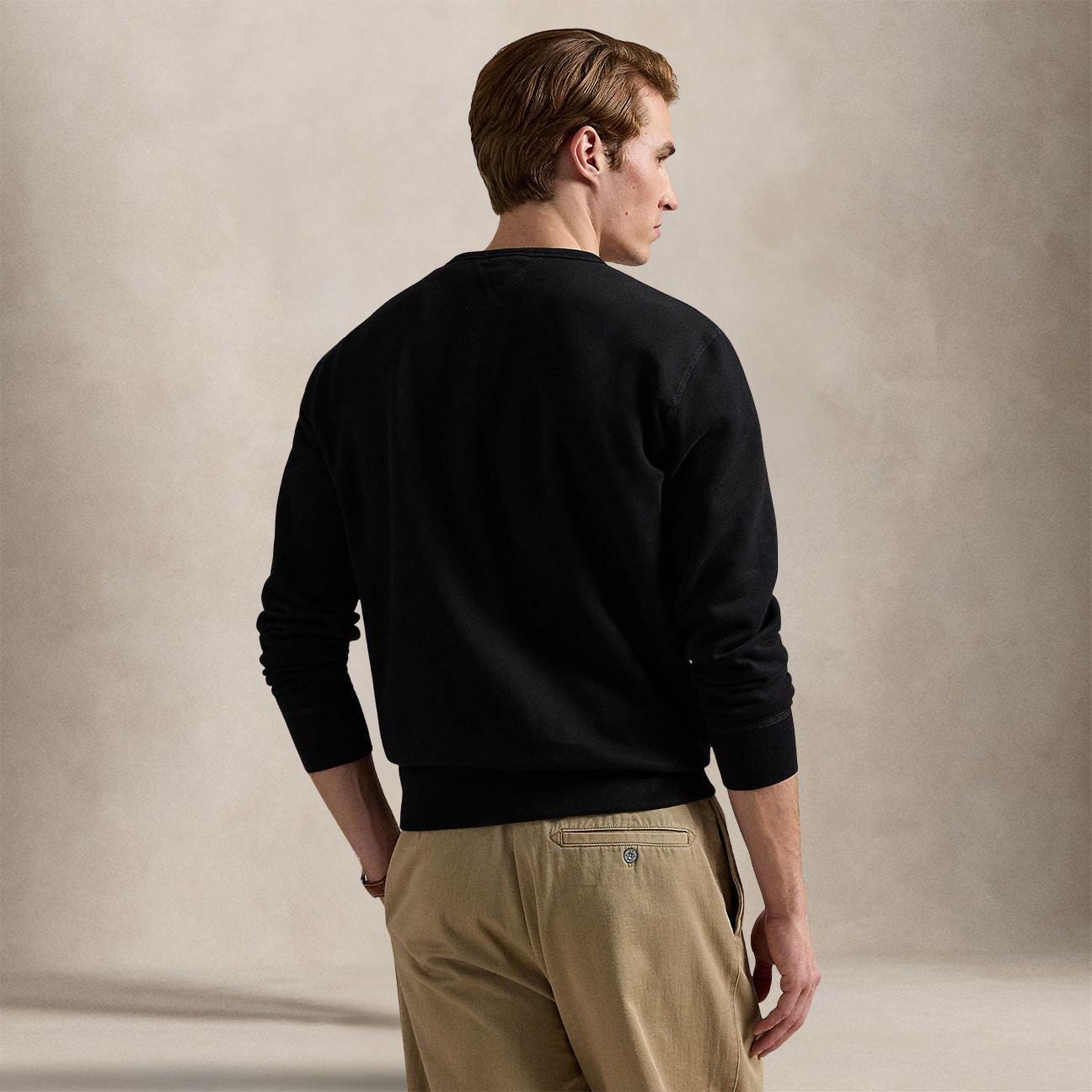 POLO RALPH LAUREN Felpa uomo in cotone Nero
