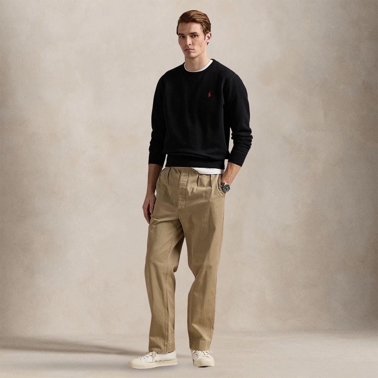 POLO RALPH LAUREN Felpa uomo in cotone Nero