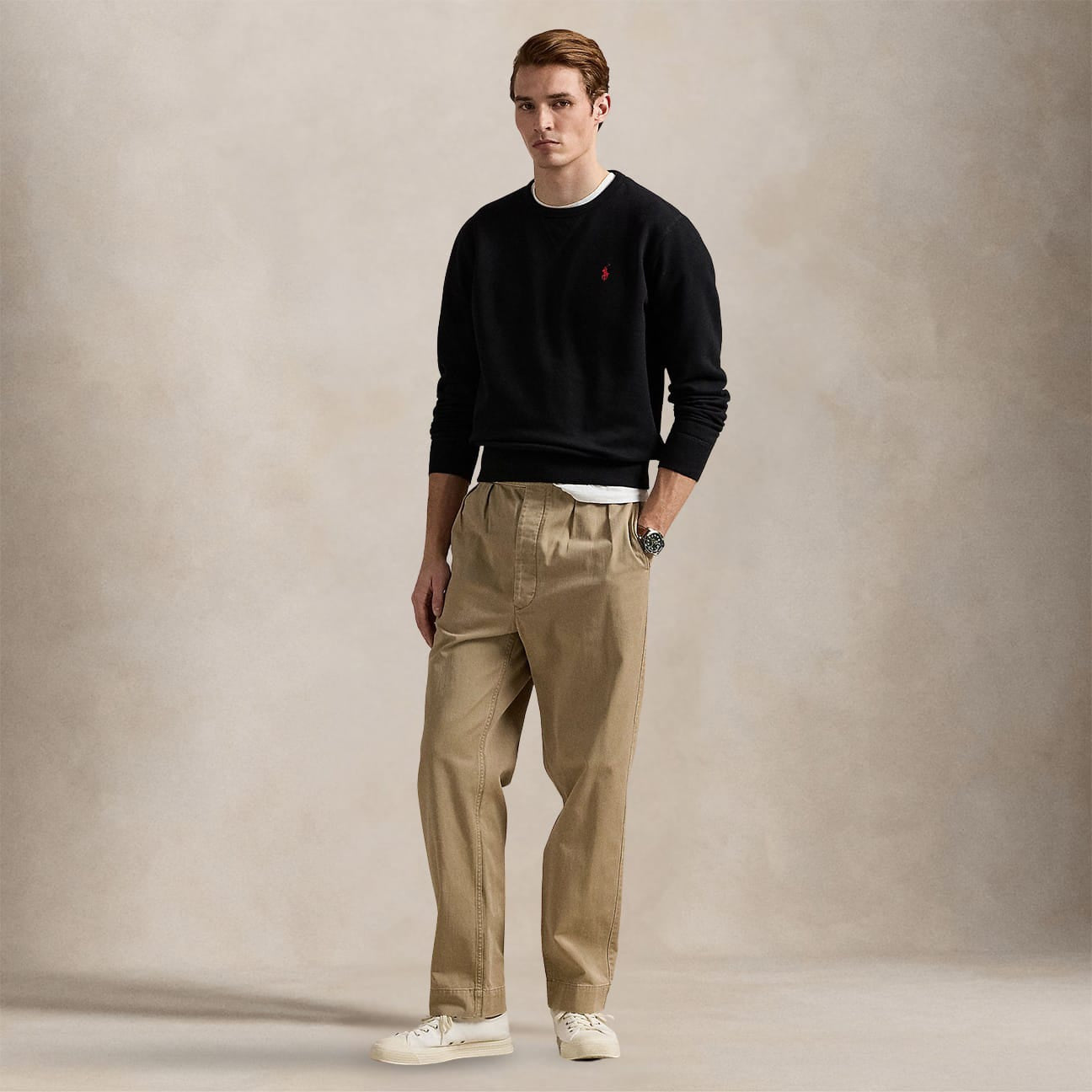 POLO RALPH LAUREN Felpa uomo in cotone Nero