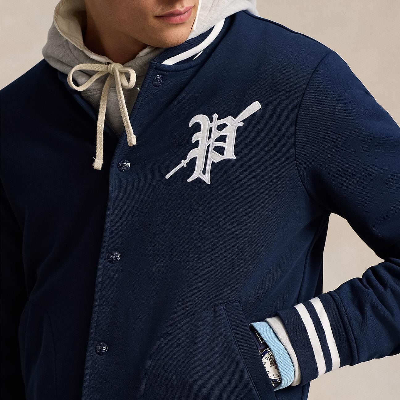 POLO RALPH LAUREN Giacca da baseball  in felpa Blue