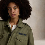 POLO RALPH LAUREN Giacca militare donna in twill Verde Militare