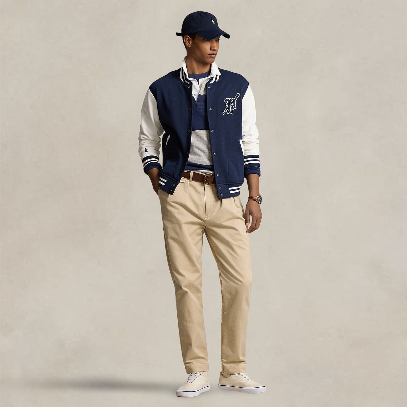 POLO RALPH LAUREN Giacca uomo da baseball Blue