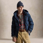 POLO RALPH LAUREN Giacca uomo in piuma con cappuccio Blue